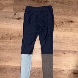 Outdoor Voices Navy and Grey Color Block Leggings